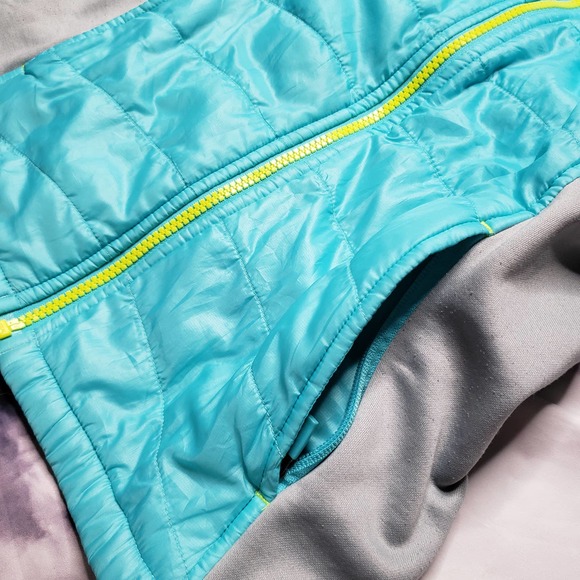 LANDS' END blue green girls hooded coat M - Picture 6 of 8